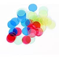 Slivercolor 400pcs contadores de fichas de bingo- cuenta de color transparente fichas de bingo marcadores de plástico…